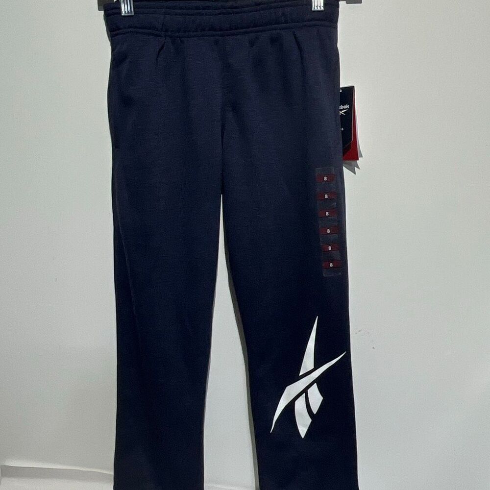 Reebok Women's Navy Blue Elastic Waist Athletic Jogger Sweatpants Size‎ 8 NWT